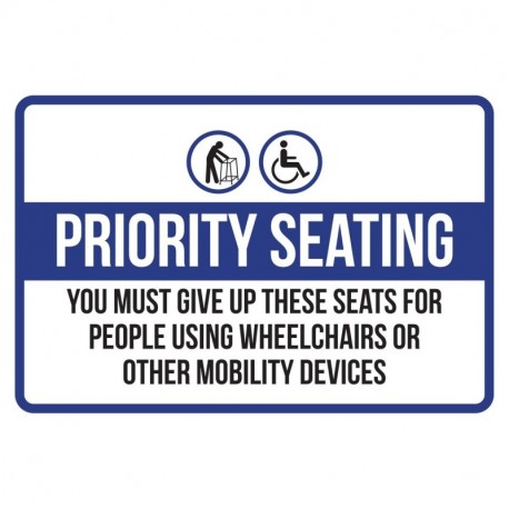 Prioridad asiento You debe renunciar a estos asientos para las personas que usan sillas de ruedas o otros dispositivos de mov