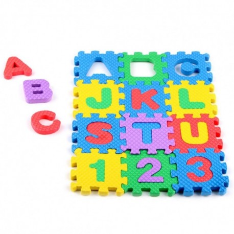 Hunpta Mini 36 piezas de goma EVA Puzzle niños juguete alfabeto letras numérico alfombra de espuma educación juguetes, a, 1