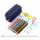Estuche,Estuches Grandes con Dos Cremalleras Navy 