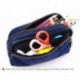 Estuche,Estuches Grandes con Dos Cremalleras Navy 