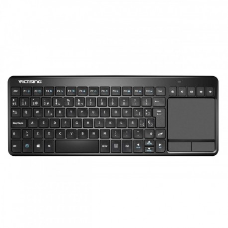 VicTsing Ultra Delgada Mini Teclado Inalámbrico Touchpad con 2.4G B Receptor, QWERTY Español Incluye Ñ para PC/Laptops/Tablet