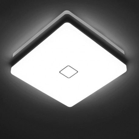 Öuesen LED 24W lámpara de techo resistente al agua moderna LED luz de techo Cuadrado delgada 2050lm Blanco frío 5000K para ba