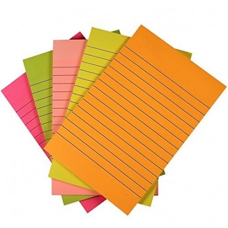 Selizo - Bloc de notas adhesivas, 5 unidades, 10 x 15 cm, 50 hojas por bloc