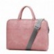 15 pulgada Maletín Bolso Cuero de Imitación Vintage Mensajero Bandolera Bolsa para Portátil y Ipad Práctico Pink