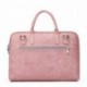 15 pulgada Maletín Bolso Cuero de Imitación Vintage Mensajero Bandolera Bolsa para Portátil y Ipad Práctico Pink