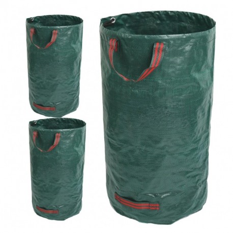 GIOVARA 3 x 272L Bolsas de Basura de jardín, Resistentes al Agua, Grandes Bolsas de Basura con Asas, Plegables y Reutilizable
