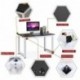 Mesa de Ordenador, Resistente Oficina Escritorio Estudio Escritorio, Moderno Simple Estilo Estación de Trabajo PC Mesa para O