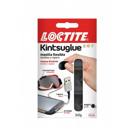 Loctite Kintsuglue, masilla flexible, repara, protege, mejora, negro, 3 x 5gr