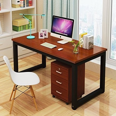 Mesa de Ordenador, Resistente Oficina Escritorio Estudio Escritorio, Moderno Simple Estilo Estación de Trabajo PC Mesa para O
