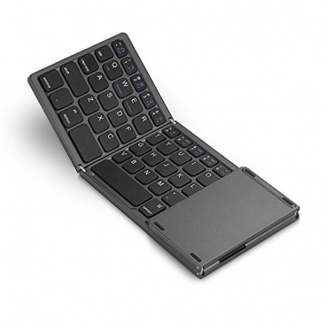 Inalámbrico Plegable Mini Teclado, Teclado Bluetooth con Touchpad Ultra Delgado Teclado Bluetooth portátil Batería Compatible