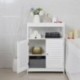 SONGMICS Mueble de Baño Auxiliar, Armario para Baño, Organizador con 2 Puertas de Persianas para Baño, Cocina, Dormitorio, Sa