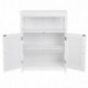 SONGMICS Mueble de Baño Auxiliar, Armario para Baño, Organizador con 2 Puertas de Persianas para Baño, Cocina, Dormitorio, Sa