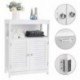 SONGMICS Mueble de Baño Auxiliar, Armario para Baño, Organizador con 2 Puertas de Persianas para Baño, Cocina, Dormitorio, Sa