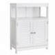 SONGMICS Mueble de Baño Auxiliar, Armario para Baño, Organizador con 2 Puertas de Persianas para Baño, Cocina, Dormitorio, Sa