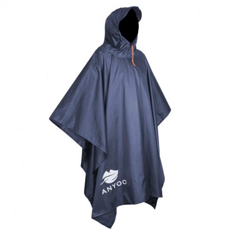 Anyoo Poncho de Lluvia Reusable de Ripstop transpirante Ligero a Prueba de Agua Multiuso Impermeable con Capucha de Lona de T