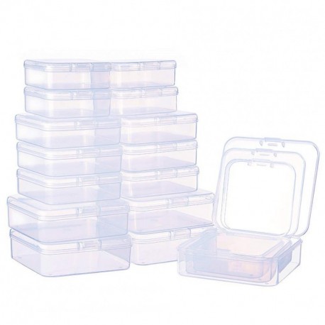 BENECREAT 27 Pack Caja de Contenedores de Almacenamiento de Plastico Transparente de Tamaño Mixto, Pequeña, con Tapa para Art