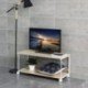 SONGMICS Mesa para TV, Mueble para televisor con Ruedas, Soporte de TV versátil con Estante, 2 Niveles Abiertos, para Recepto