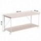 SONGMICS Mesa para TV, Mueble para televisor con Ruedas, Soporte de TV versátil con Estante, 2 Niveles Abiertos, para Recepto