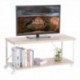 SONGMICS Mesa para TV, Mueble para televisor con Ruedas, Soporte de TV versátil con Estante, 2 Niveles Abiertos, para Recepto