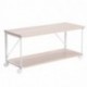 SONGMICS Mesa para TV, Mueble para televisor con Ruedas, Soporte de TV versátil con Estante, 2 Niveles Abiertos, para Recepto