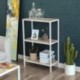 SONGMICS Estantería de 3 Estantes con Estilo Industrial Moderno, Organizador con Estructura de Metal para Cocina, Dormitorio,