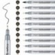 Ezigoo Rotulador Punta Fina para Bocetos, Dibujo Técnico, Documentos – Bolígrafos de Tinta Negra Puntas Variadas Pack de 6