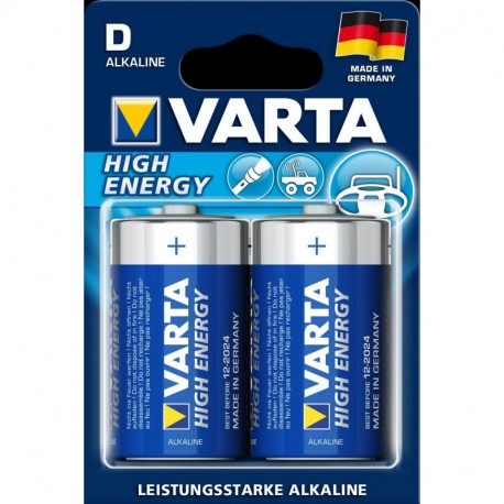 Varta High Energy D Alcalino 1.5V - Pilas, 2 unidades Alcalino, LR20 