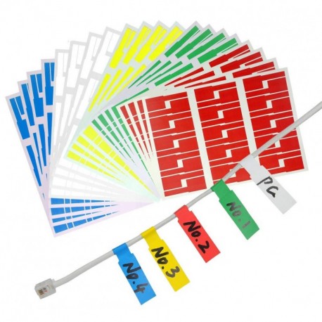 YOTINO 20 Sheets 600Labels autoadhesivo etiqueta de cable impermeable a prueba de rasgaduras marcadores etiquetas para impres