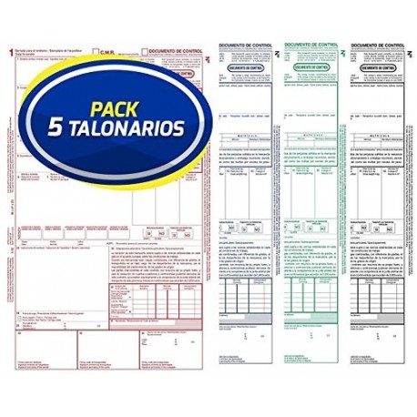 Pack 5 Talonarios CMR Autocopiativos Anónimos