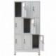 Festnight Mueble Archivador Armario de oficina Acero Con 9 Compartimentos y Con un Espejo Gris 90 x 45 x 180 cm