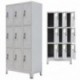 Festnight Mueble Archivador Armario de oficina Acero Con 9 Compartimentos y Con un Espejo Gris 90 x 45 x 180 cm