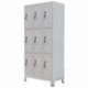 Festnight Mueble Archivador Armario de oficina Acero Con 9 Compartimentos y Con un Espejo Gris 90 x 45 x 180 cm