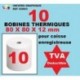 Bobina Térmica – 80 x 80 x 12 – paquete de 10 para rodillo para caja y impresora térmica