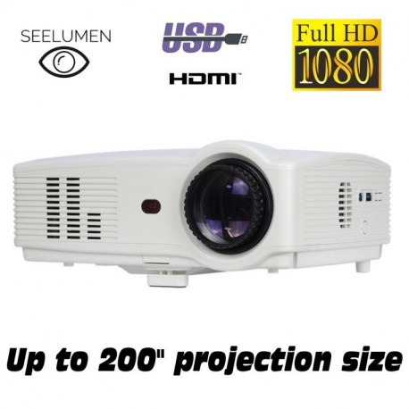 Seelumen PJW100 - Proyector Full HD, 3200 Lúmenes, Portátil, LED, LCD 1920x1080 max, 5000:1 Contraste, 2 HDMI, VGA, 2 USB, p