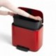 Brabantia Bo Pedal - Cubo de basura, Acero Inoxidable, Rojo, 36 litros