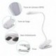 Lámpara Pinza, Lámpara Lectura 3W, 20 LEDs Flexo Pinza LED Carga USB, Uso Inalámbrico con Batería, Control Táctil, 3 Niveles