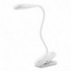 Lámpara Pinza, Lámpara Lectura 3W, 20 LEDs Flexo Pinza LED Carga USB, Uso Inalámbrico con Batería, Control Táctil, 3 Niveles