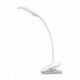 Lámpara Pinza, Lámpara Lectura 3W, 20 LEDs Flexo Pinza LED Carga USB, Uso Inalámbrico con Batería, Control Táctil, 3 Niveles