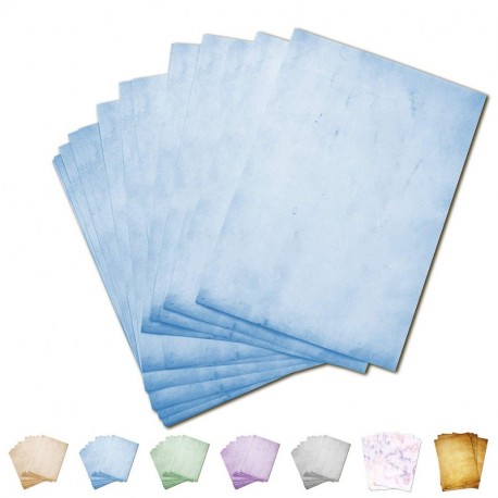 Partycards Papel de Escribir | 50 Hojas |Azul|Formato DIN A4 21,0 x 29,7 cm |Gramaje 90 g/m² |impresión a Doble Cara, Adecua