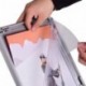 GUOHONG Póster de menú soporte ajustable reemplazable de acero inoxidable Publicidad signo soporte de, color plata A3
