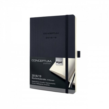 Sigel C1906 Agenda semanal 2019 / 2019, CONCEPTUM, 18 meses, tapa blanda, 13,5 x 21 cm, negro