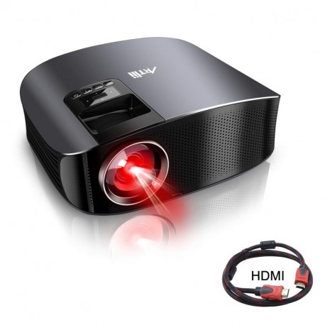 Artlii Proyector HD, Proyector LED 3500 Lúmenes, Proyector Cine en Casa,Soporte 1080p Full HD, HDMI x 2, AV, USB, VGA, SD Con