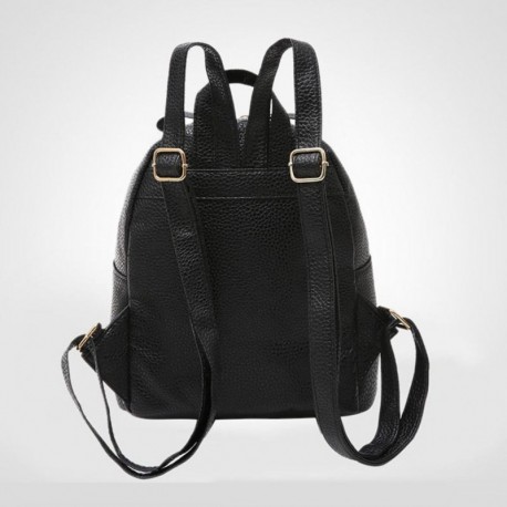 Bolsos Mochila Mujer Juvenil Fossen Casual Cuero Artificial Pequeños Bolso de Escuela para Mujer Juveniles Niña Negro 