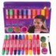 GirlZone Set DE 10 TIZAS para Pelo y 3 Botes DE Gel DE Brillantina para Cabello Pelo y Cuerpo Regalo para Chicas 3 Glitter Ge