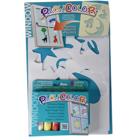 Playcolor 9121 - Témpera sólida para ventana, color