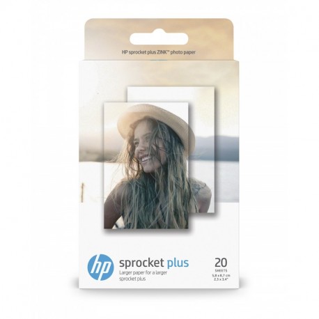 HP Sprocket Plus ZINK - Pack de 20 papeles fotográficos, 5.8 x 8.7 cm