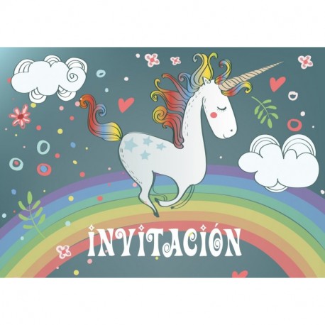 Edition Colibri 10 Invitaciones en español “Unicornio“ Jgo.1 : Juego de 10 Invitaciones tiernamente ilustradas con Unicornio