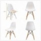 KunstDesign Eames Style Chairs Set de 4, diseño ergonómico, Patas de Madera de Haya Natural, Aspecto Moderno de Mediados de S