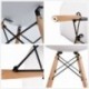 KunstDesign Eames Style Chairs Set de 4, diseño ergonómico, Patas de Madera de Haya Natural, Aspecto Moderno de Mediados de S