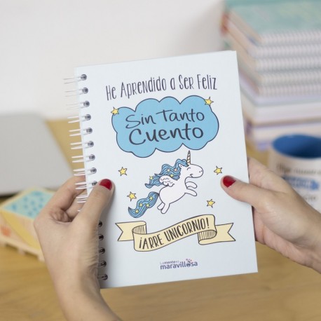 La mente es maravillosa-Cuaderno A5-Regalo para amiga con dibujos-UNICORNIO/ESP